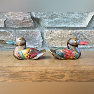 Korean Wedding Wooden Duck Figurines Love Birds